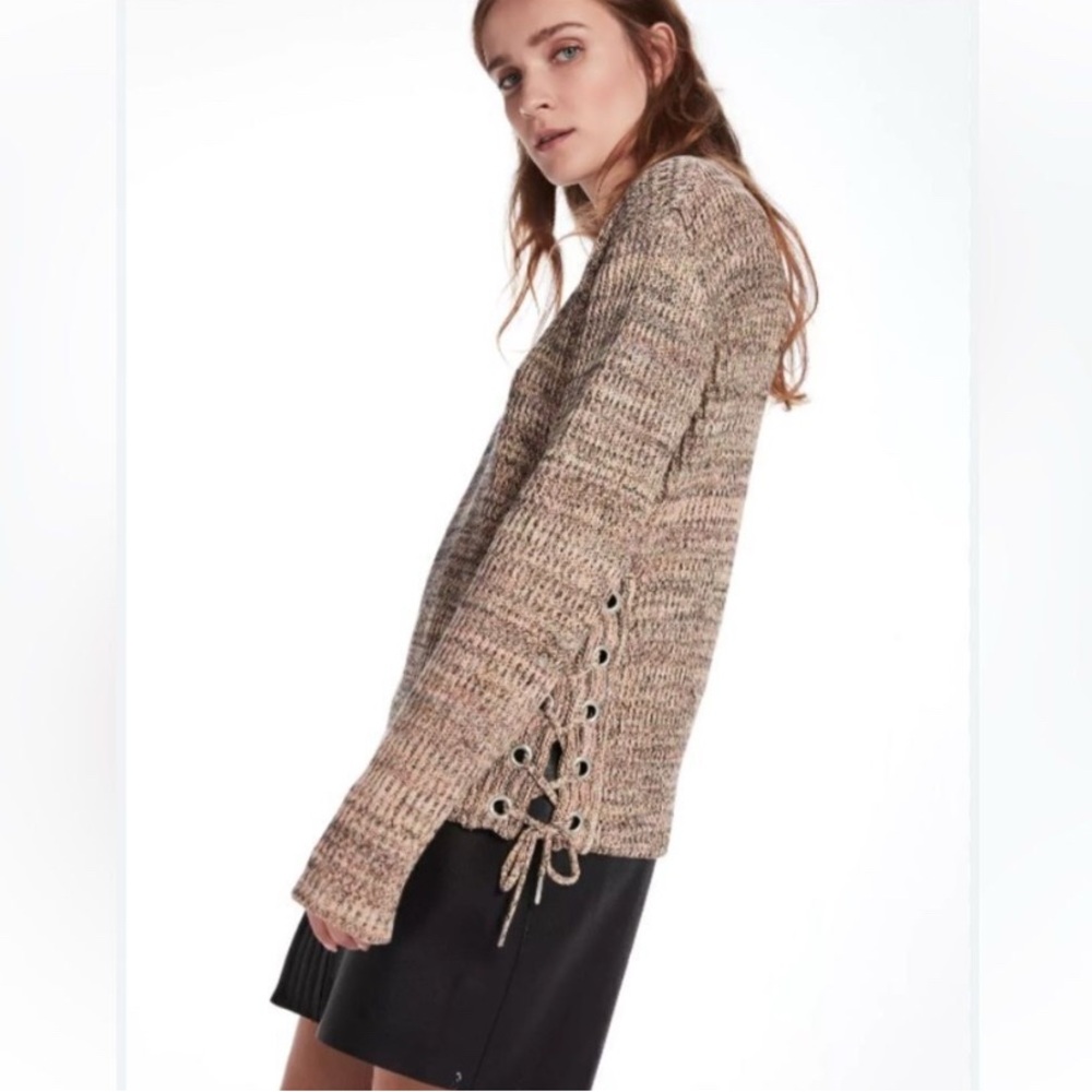 Scotch & Soda Maison Scotch Women’s Chunky Knit Sweater Size XS Lace Up Boho